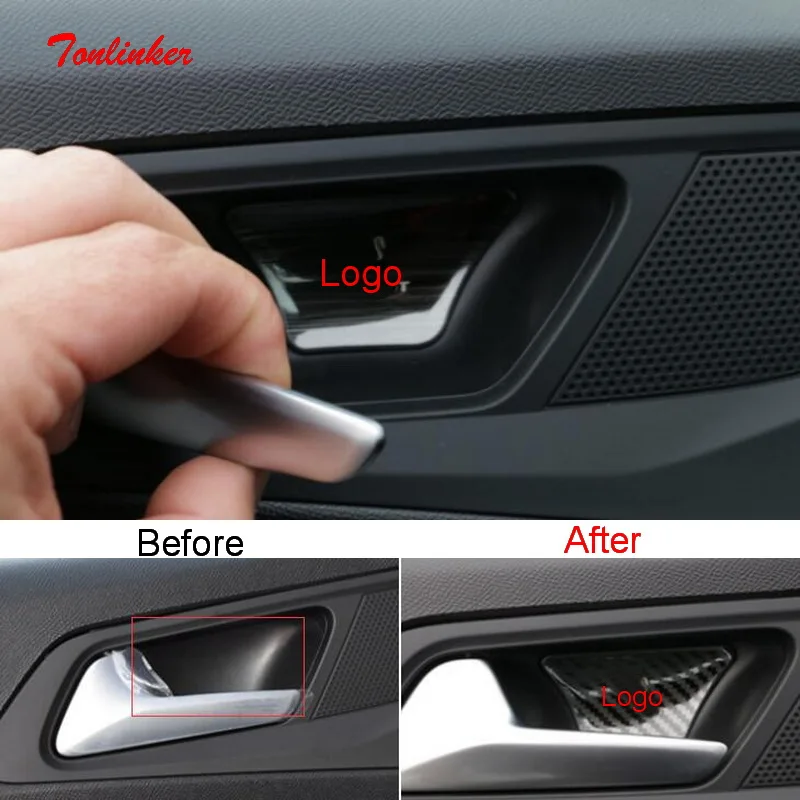 Tonlinker наклейка на ручку двери автомобиля для Peugeot 508L/2008 2020 Стайлинг 4 шт. из
