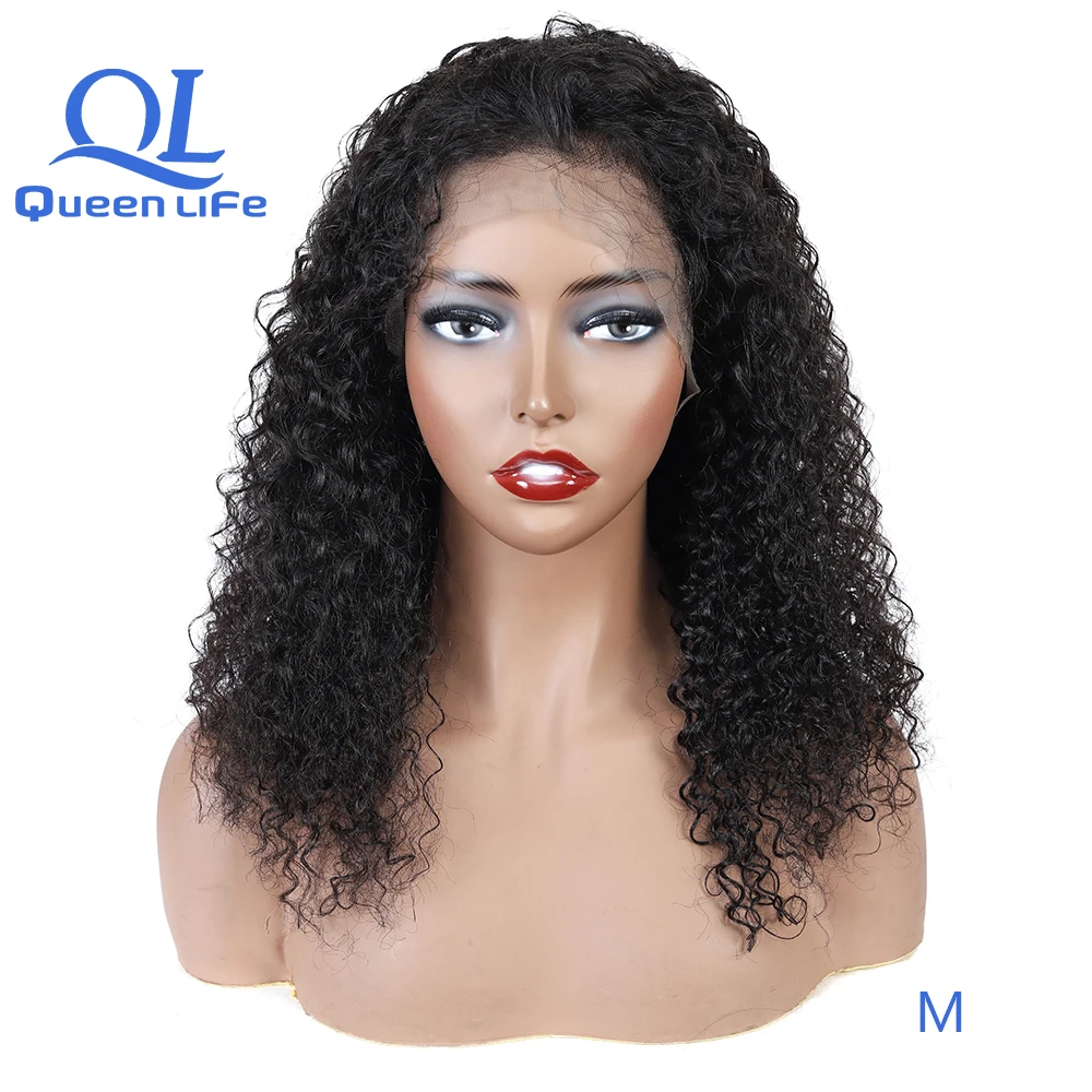

Queenlife 13x6 Remy human hair lace front wigs kinky Curly Lace Front wigs black women pre plucked bleached knots wigs