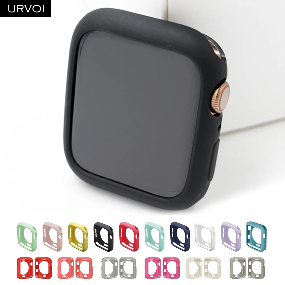 URVOI бампер для apple watch series 5 4 3 2 чехол iwatch ТПУ карамельного цвета тонкий защитный