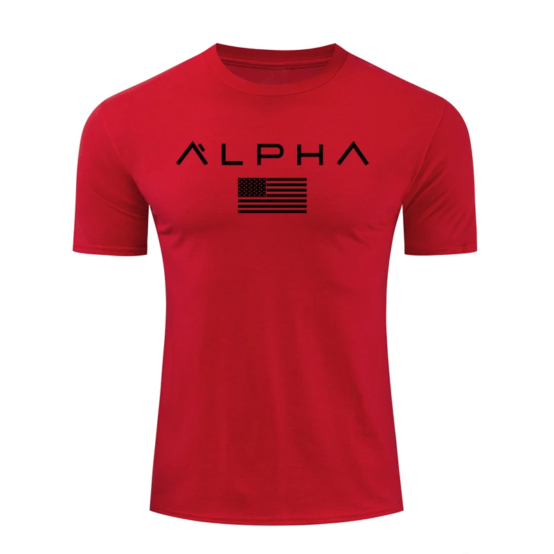 Новая модная футболка с принтом, Мужская свободная хлопковая Футболка со звездами, футболка с круглым вырезом, Альфа Америка, размеры, футболки с коротким рукавом
