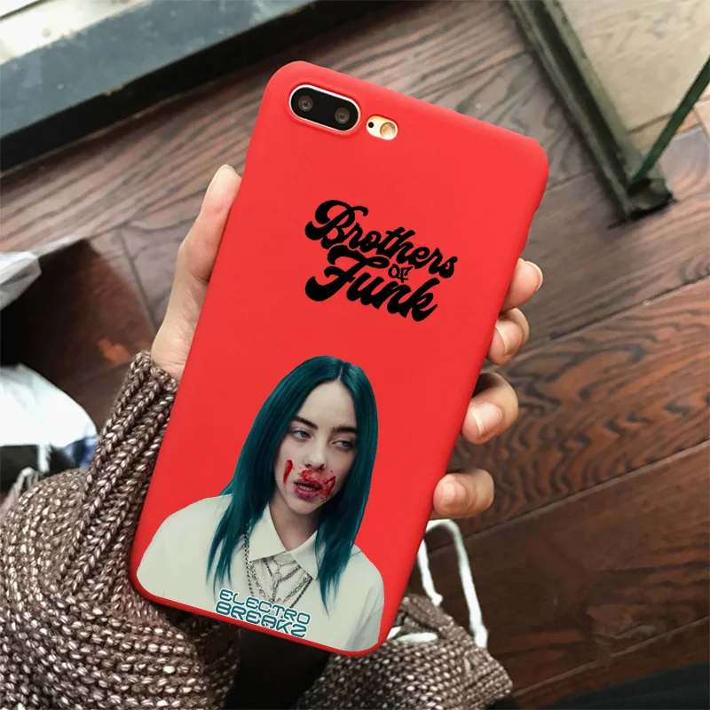 Billie eilish Мягкий силиконовый чехол для телефонов ярких цветов Чехол для iPhone X XR XS MAX 6 7 8 plus 6s для Apple лучший дизайн корпуса