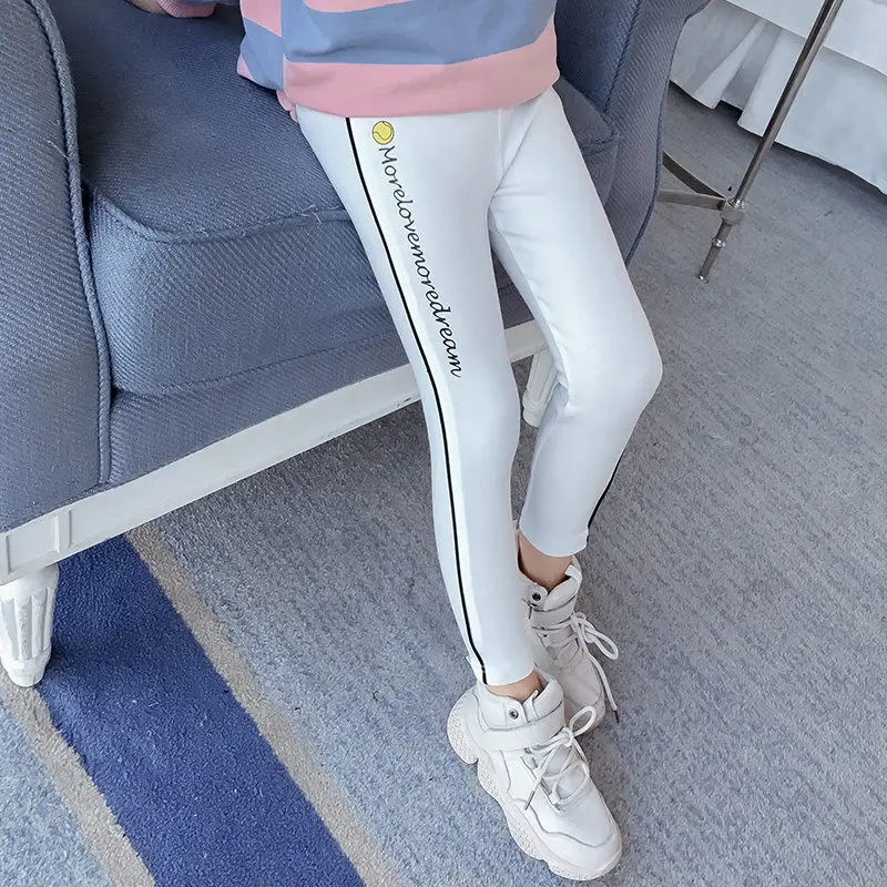 

Teens Letter Print Leggings For Girls Spring Fall Grey White Girls Leggings Fitness Legins for Girls 4 5 6 7 8 9 10 11 12 13 T