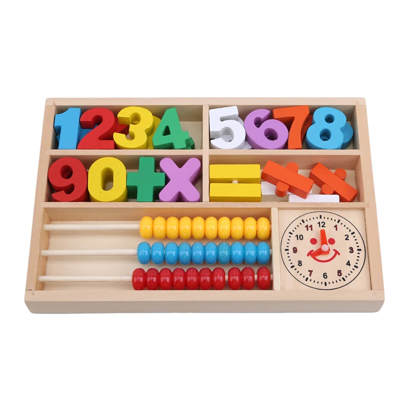 1 Набор деревянный Абак игра номер подарок на день рождения красочные деревянные игрушки раннего цифрового обучения коробка Математика математические часы