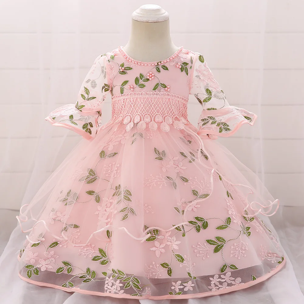 Amazon/Лидер продаж, платье для маленьких девочек от 1 года до 3 лет торжественное платье для маленьких девочек юбка с вышивкой и колокольчиками