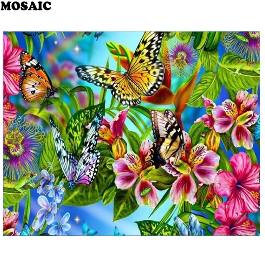 

5d Diamond Painting butterfly flower Full Drill Square /round DIY Diamond Embroidery Cross Stitch Diamond Mosaic Home Decor