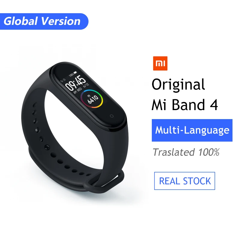 Xiaomi Mi группа 3 4 глобальная Версия смарт-Браслет фитнес-браслет часы 3 большой сенсорный экран сообщение время сердечно - Цвет: GB Version Standard