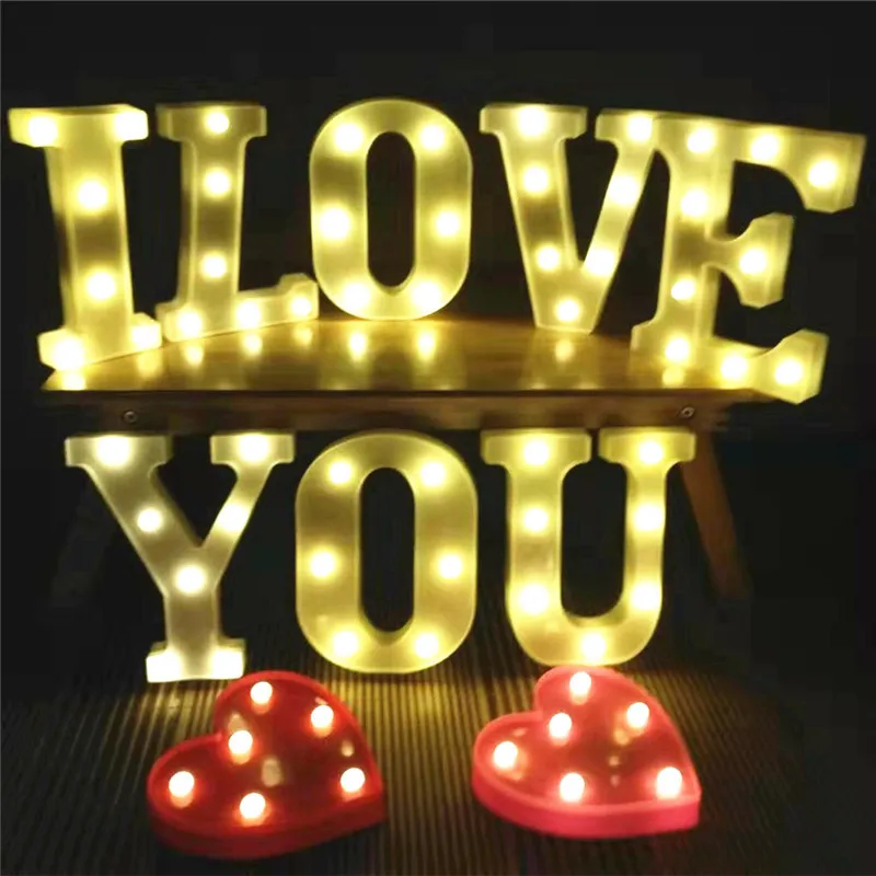 Letras светодиодный светильник с буквами 3D белый пластик 26 букв Алфавит 2 AA батарея DIY лампа для украшения дня рождения праздника