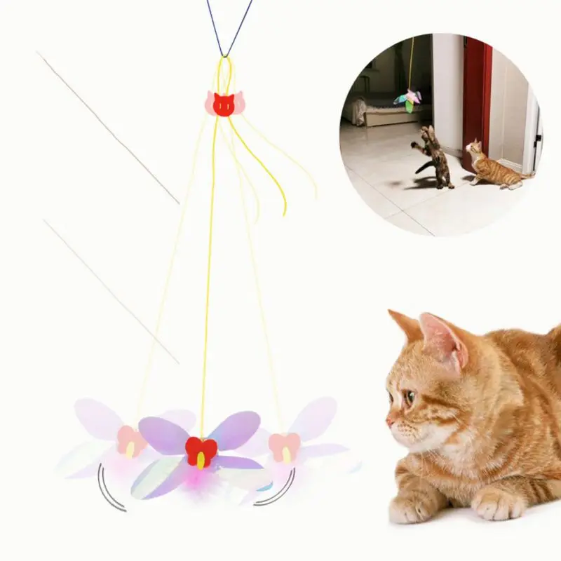 Забавная игрушка для кошки, игрушка для питомца, прорезыватель, палочка, красочные игрушки в форме насекомых