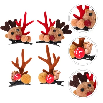 

2 Pairs Antlers Hairpin Hair Accessories Headdress for Party Children