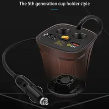 Разветвитель автомобильного прикуривателя QC 3,0 USB Зарядное устройство вольтметр переключатель термометра H7ED