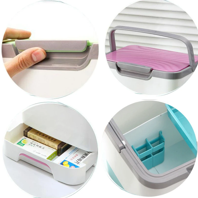 Пластиковый многослойный медицинский ящик для бытовой аварийной медицины ящик с ручками коробки для сбора лекарств Органайзер для макияжа