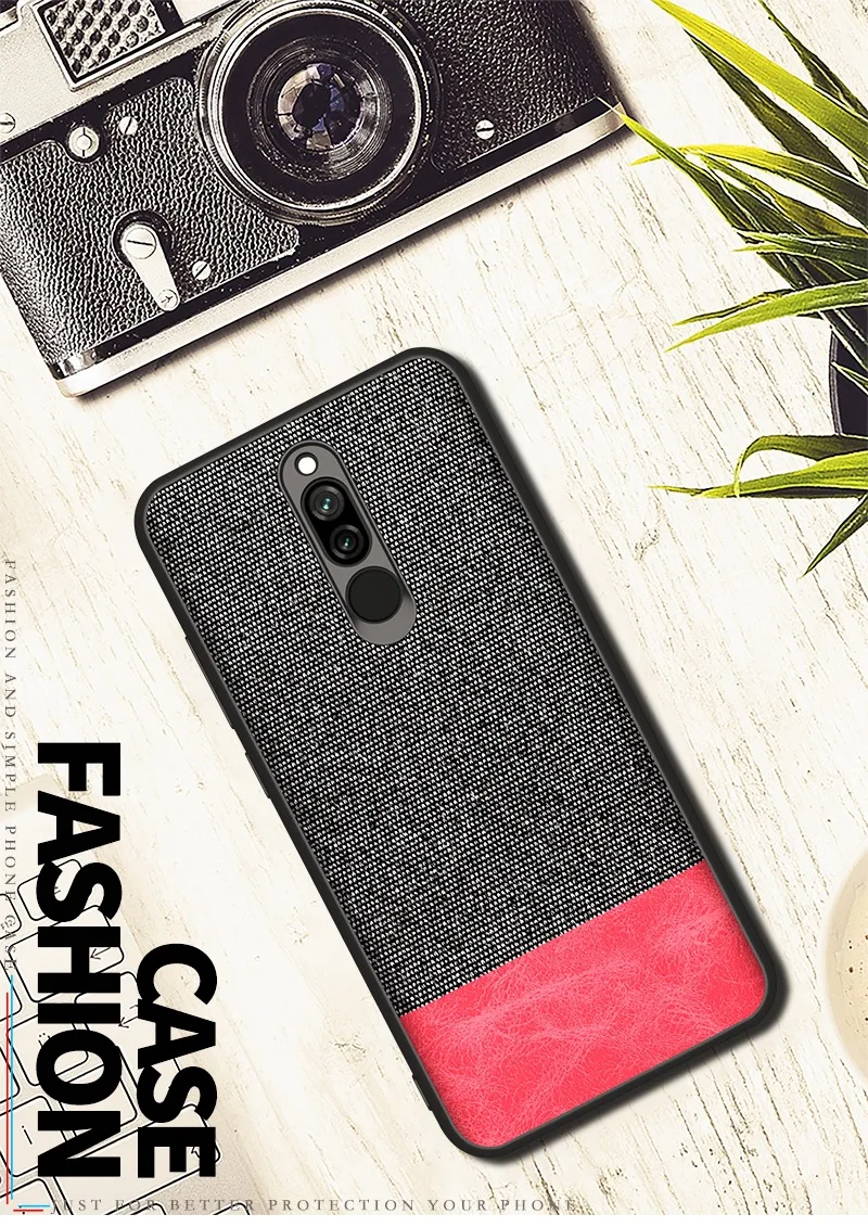 Для Xiao mi redmi 8 чехол силиконовый тканевый противоударный чехол для Xiao mi redmi 8A note 8 cc9 pro mi 9 Capas чехол - Цвет: black with red