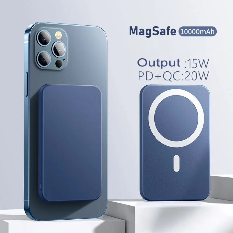 2021 NEW 10000mAh Portable Magnetic Wireless Power Bank 15W Fast Charger For iPhone 12 13 Pro Max Mobile Phone External Battery | Мобильные