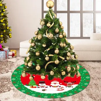 

33 Inch christmas tree skirt wicker with Snowman Elk Pattern Beautiful Floor Mat Cover XMAS Party Decoration Ornaments Decor #4O