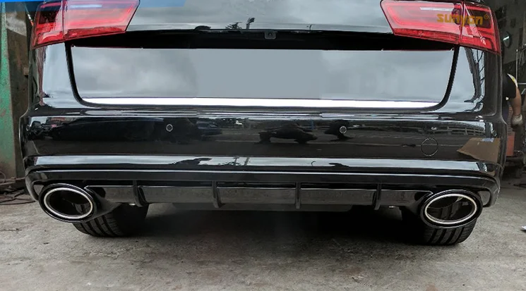 А6 диффузор губа на задний бампер с выхлопной трубы глушителя для Audi A6