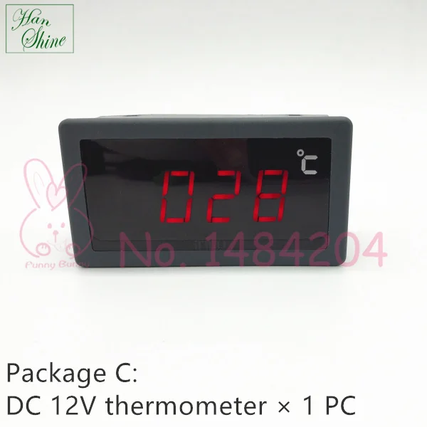 C 12V Цифровой термометр-50~ 500C DC24V/12 V/5 V источник питания с датчиком Pt100 красный светодиодный индикатор температуры Pt100 - Цвет: C 12V