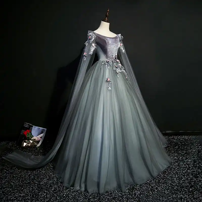 ダークグレー18th世紀戴冠式コスプレ夜会服中世ルネサンスドレスの女王朝のベル夜会服コスチューム Chinese Folk Dance Aliexpress