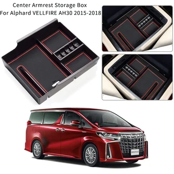 

Armrest Storage Box for Toyota Alphard VELLFIRE AH30 2015-2018 Center Console Organizer Insert Cup Holder ABS Tray Pallet Contai