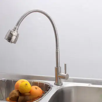 

304 Stainless Steel Cold Hot Water Kitchen Faucet Sink Tap