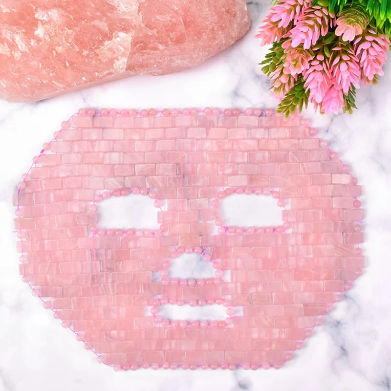 

Rose Quartz Jade Mask Cold Therapy Mask Natural Crystal Jade Sleep Mask Face Cooler Mask Tool