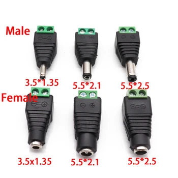 

Male Female DC Power Plug Connector 2.1mm x 5.5mm 2.5mm x 5.5mm 1.35mm x 3.5mm Needn't Welding DC Plug Adapter 12V 24V For CCTV