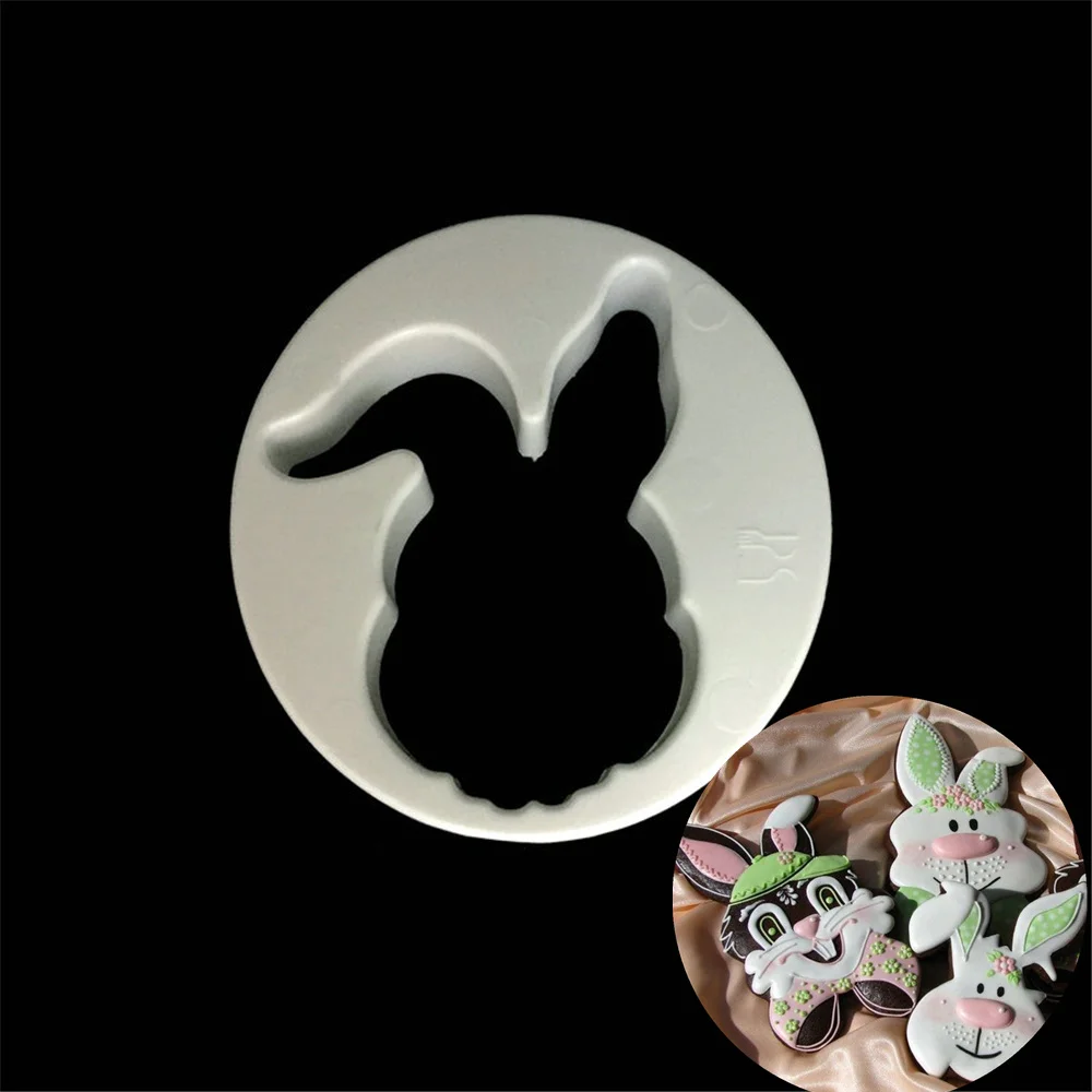 

1pc Cute Rabbit Shape Cookie Cutter Plastic Cake Decoration For Biscuit Candy Fondant Pastry Chocolate Mold DIY Baking Tools