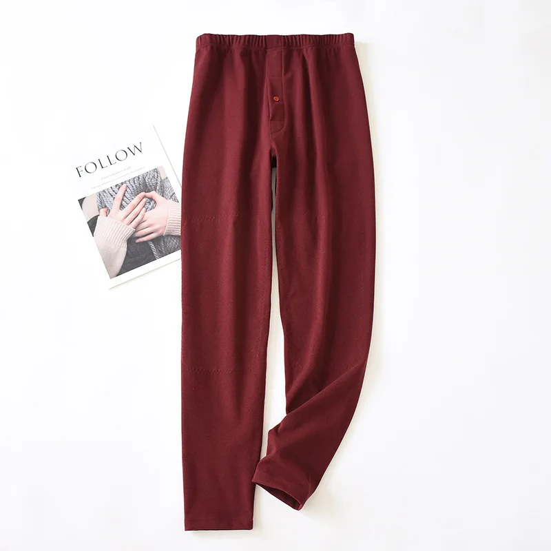 wine red man Fdfklak пара теплых пижамных штанов, одежда для отдыха на осень и зиму, новые штаны для сна, домашние штаны, женские штаны для сна - Цвет: wine red man