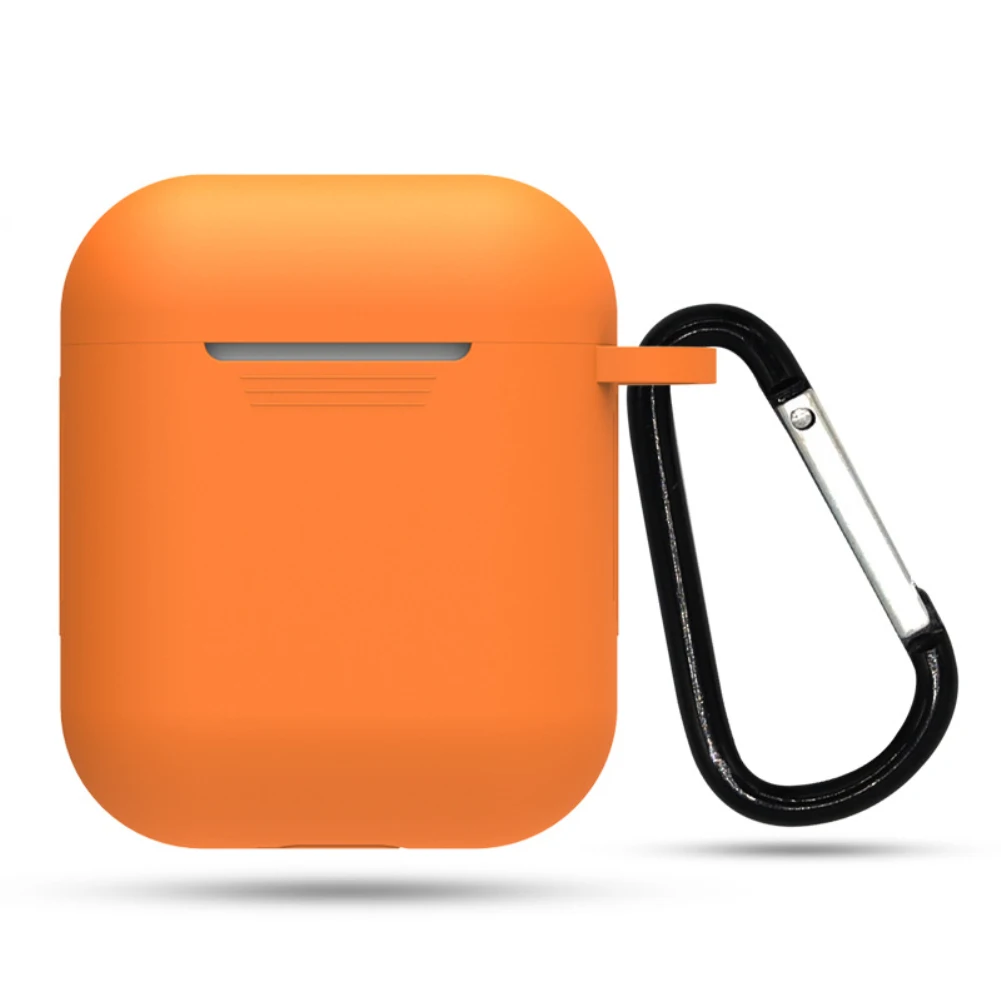 С подвесной пряжкой, защита от падения, наушники, против отпечатков пальцев, для Airpods, Bluetooth, силиконовый набор наушников, анти-осенний ремень, крючок, чехол - Цвет: orange