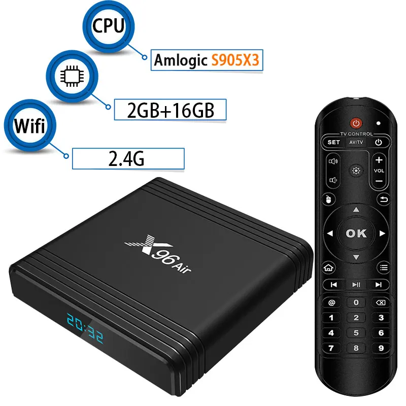 Transpeed Android 9,0 64G WiFi телевизионная коробка с Bluetooth Amlogic S905X3 tv box Netflix Google Assistant медиаплеер ТВ приемник play - Цвет: 2G16Gtv box