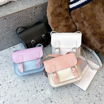 

Outdoor Shopping Accessaries Supplies Women Casual Hit Color Crossbody Bag Belt Buckle PU Leather Mini Shoulder Pouch