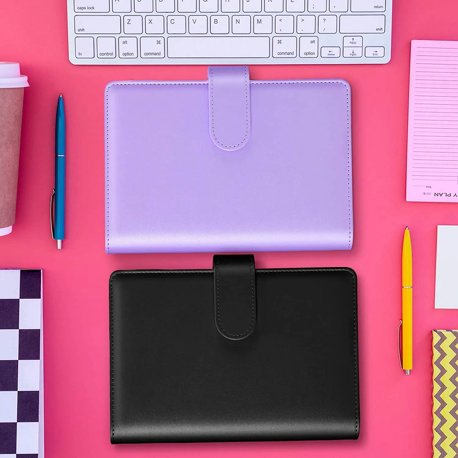 Classeur A5 En Cuir PU - Fermeture Magnétique, 6 Anneaux, Poches Intégrées - Pour école, Bureau, Voyage