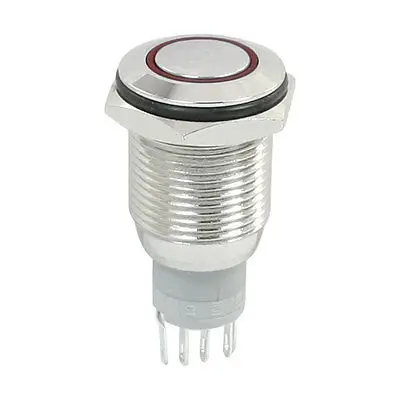

Mounting Red Lamp 12V NO+NC Locking Flat Button Switch 3A 250VAC SPDT
