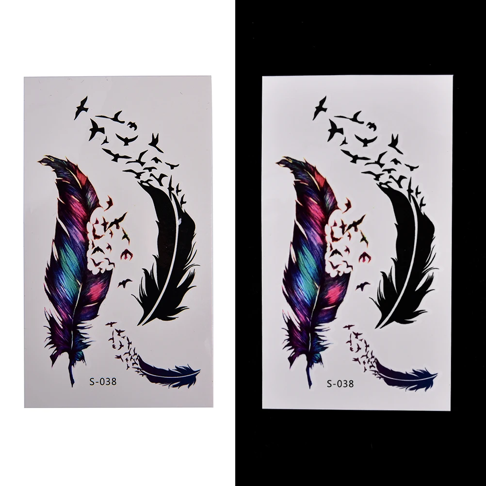 Хит продаж Женская паста переводная татуировка 3d цветные маленькие перья хна