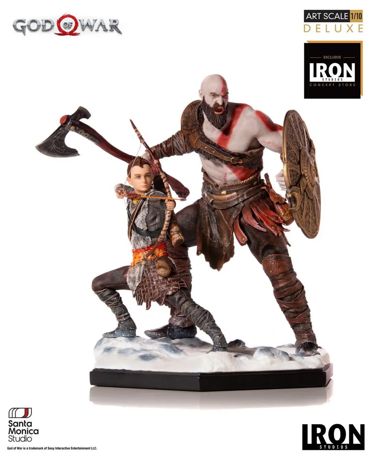 Iron Studio God of War 4 Кратос и атреус Роскошная художественная статуя 1/10