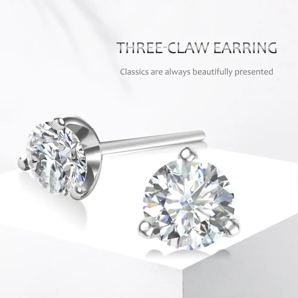 

Szjinao Moissanite Diamond Earring Studs Women Undefined D Color VVS1 Korean Earrings Silver 925 Designer Handmade Fine Jewelery