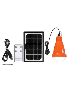 

Cool White Solar Light Bulb With Remote Control Brightness Adjustable Waterproof USB Charging Lamp For Camping Tent Home