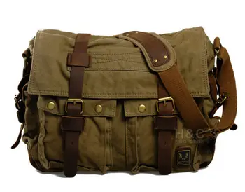 

Men's Canvas Shoulder Bag European American Messenger Bag Leisure Bag Business Solid Color Fashion Formal Leisure