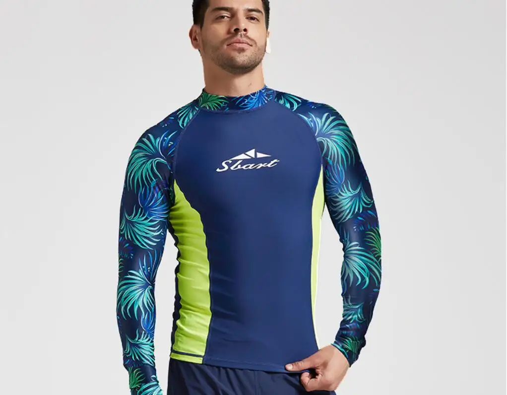 Men's UV Sun Protection Long Sleeve Top Shirts Skins Tee Compression Base Layer Dry-Fit Compression Gym Trainning Shirt 3XL