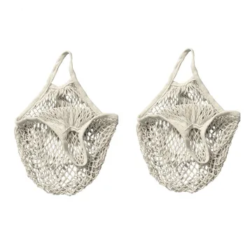 

2pcs Mesh Net Turtle Bag String Shopping Bag Reusable Fruit Storage Handbag Totes New Reusable Shopping Bag Women Fashion Bags