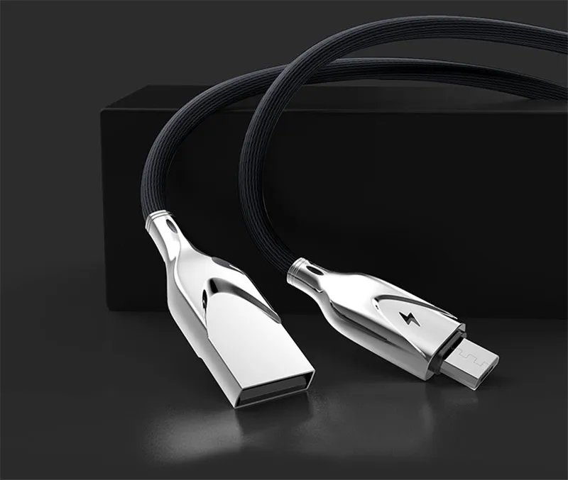 Ментальный Micro USB кабель для передачи данных для samsung Galaxy 2.1A нейлон Тип C зарядный кабель для huawei Xiaomi USB-C телефон зарядное устройство код