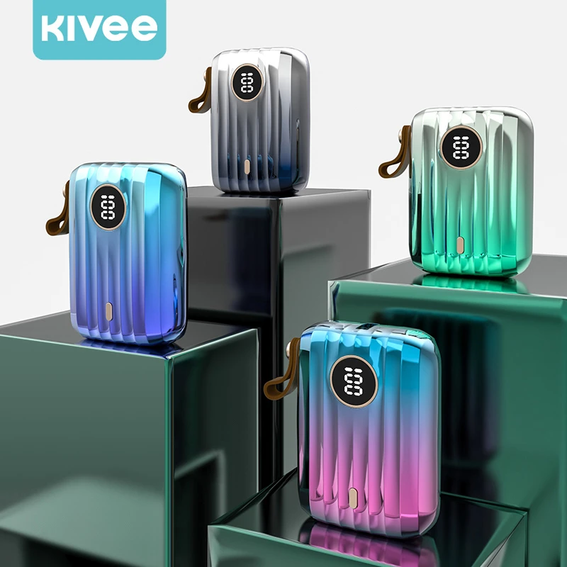 Kivee 22.5W Power Bank Wite Led 10000mAh Portable Fast Charging Powerbank Type C Qucik Charge Poverbank External Battery Charger best portable power bank