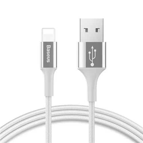 Светодиодный usb-кабель для зарядки Baseus для iPhone 11 XR Xs Max, зарядный провод для телефона, шнур для быстрой зарядки, кабель для передачи данных - Название цвета: Sliver 100cm