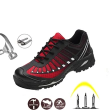 Мужская обувь для работы и безопасности стальные колпачки для ног противоскользящие рабочие ботинки с защитой от проколов Нескользящая дышащая безопасность