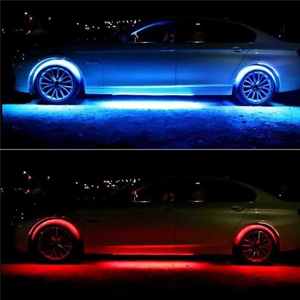 

New Wireless Remote Sound Control RGB LED Strip Car Underbody Atmospheres Neon Light Lights Car Interior Music Remote Control