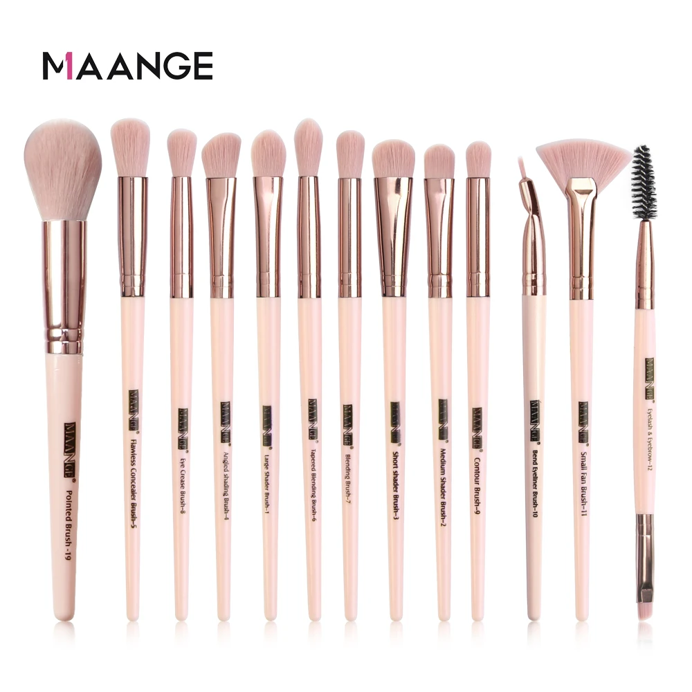 13pcs FJ Набор кистей для макияжа, 13 шт., Профессиональные кисти для пудры, теней, растушевки, румяна для глаз, губ, макияж, веерные кисти, косметические инструменты для красоты - Handle Color: 13pcs FJ