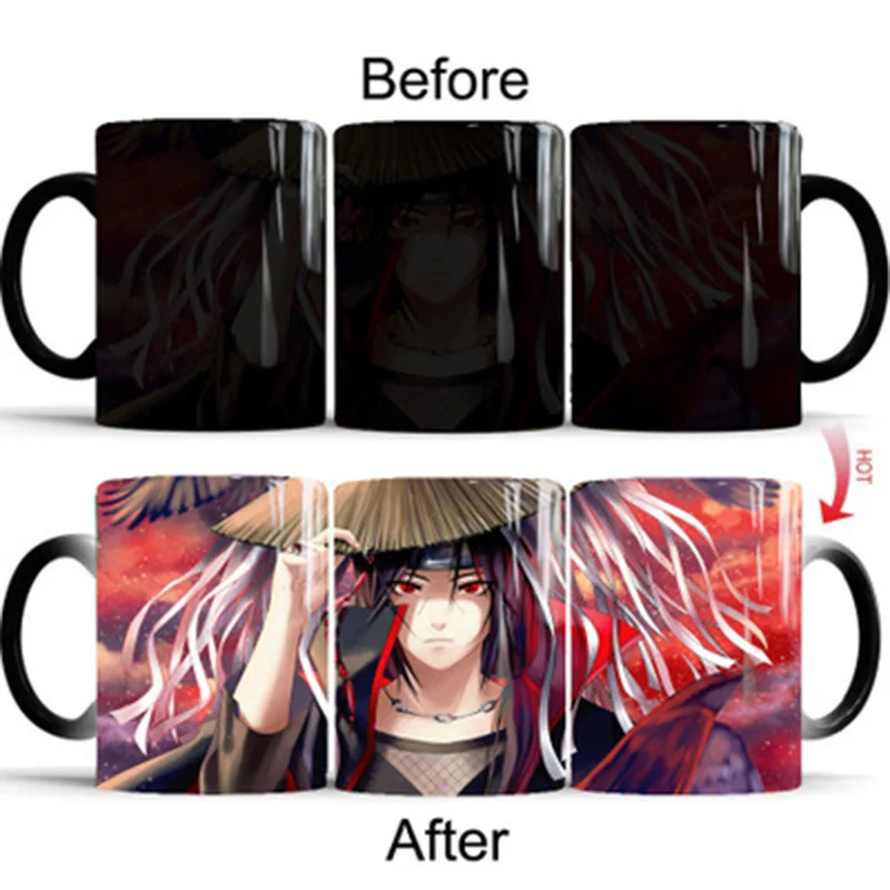 Style D Mug Новинка 350 мл Золотая кофейная кружка Наруто креативная меняющая цвет кружка керамический аниме чашки и кружки рождественские новогодние подарки для друзей - Цвет: Style D Mug