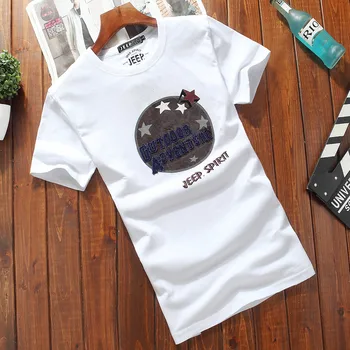 

2018 summer new short-sleeved men's t-shirt clothes trend half sleeve men's five-point sleeves wild T-shirt
