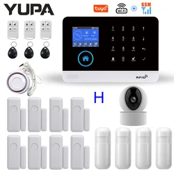 Tuya Wireless Home Security Alarm System Wifi GSM Alarm Intercom APP Remote Control Autodial With IP Carema For Anti Theft