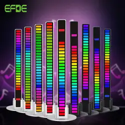 Bande lumineuse LED avec contrôle du son, capteur de lumière, lumière d'ambiance, lumière de musique, Tube coloré RGB, USB, économie d'énergie 