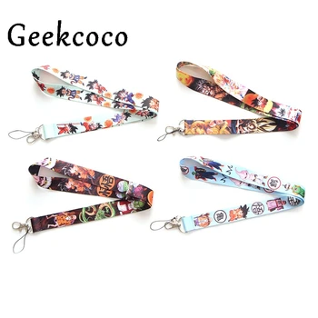 

10pcs/lot Dragon ball Saiyan Kids diy keychains Accessory Safety Mobile Phone USB ID Badge Holder Key Strap Neck lanyard J0248